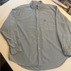 Vtg Y2K Ralph Lauren Jeans Co. Oxford blue cotton chambray fabric shirt. Size L.